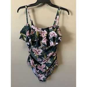 Kona Sol Womens Size Medium Green Pink Floral One
